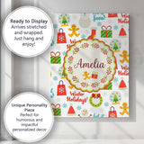 Personalised Name Winter Holidays Snowman Custom  Unique Gift Idea Elegant Feature Canvas Wall Art Print Decor Picture Ready to Hang