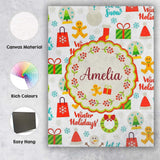 Personalised Name Winter Holidays Snowman Custom  Unique Gift Idea Elegant Feature Canvas Wall Art Print Decor Picture Ready to Hang