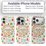 Winter Holidays Snowman Gingerbread Gifts Festive Custom Name Protective Phone Case Mobile Cover Durable Everyday Smartphone Shock Resistant