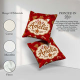 Custom Name Gingerbread House Candy Cookies Red Festive Seamless Square Filled Cushion Throw Pillow Sofa Bed Home Decor Zip Washable UK Made
