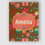 Personalised Name Christmas Mittens Baubles Custom  Bespoke Interior Contemporary Canvas Wall Art Print Decor Picture Ready to Hang