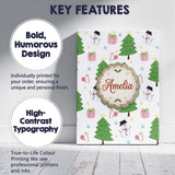 Personalised Name Cute Snowman Christmas Custom  Unique Gift Idea Elegant Feature Canvas Wall Art Print Decor Picture Ready to Hang