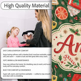 Watercolor Christmas  Cookies Candy Orange Festive Seamless  Personalised Custom Name Super Soft Fleece Blanket Bed Sofa Throw