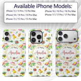 Watercolor Christmas Gifts Candle Poinsettia Custom Name Protective Phone Case Mobile Cover Durable Everyday Smartphone Shock Resistant