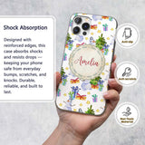 Cute Watercolor Snowman Christmas Tree Gifts Custom Name Protective Phone Case Mobile Cover Durable Everyday Smartphone Shock Resistant