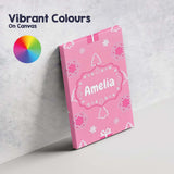 Personalised Name Cute Pink Christmas Custom Modern Room Accent Creative Decorator Style Canvas Wall Art Print Decor Picture Ready to Hang