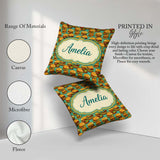 Custom Name Cartoon Teal Star Background Fast Food Design Lovely Square Filled Cushion Throw Pillow Sofa Bed Home Decor Zip Washable UK Made