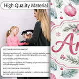 Watercolor Pink Christmas Baubles Pine Branch Berries Seamless  Personalised Custom Name Super Soft Fleece Blanket Bed Sofa Throw