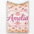 Luxury Gold Pink Christmas Ornaments Glitter Seamless Pattern Lovely  Personalised Custom Name Super Soft Fleece Blanket Bed Sofa Throw