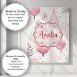 Personalised Name Soft Pink Christmas Custom Modern Room Accent Creative Decorator Style Canvas Wall Art Print Decor Picture Ready to Hang
