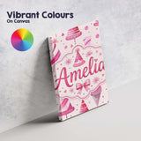 Personalised Name Cute Pink Christmas Party Custom  Bespoke Interior Contemporary Canvas Wall Art Print Decor Picture Ready to Hang