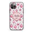 Elegant Pink Christmas Baubles Stars Hanging Custom Name Protective Phone Case Mobile Cover Durable Everyday Smartphone Shock Resistant