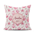 Custom Name Elegant Pink Christmas Baubles Stars Hanging Pattern Square Filled Cushion Throw Pillow Sofa Bed Home Decor Zip Washable UK Made