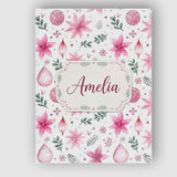 Personalised Name Soft Pink Floral Christmas Custom Bespoke  Contemporary Display Canvas Wall Art Print Decor Picture Ready to Hang