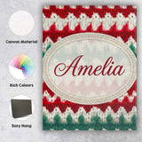 Personalised Name Rustic Red Green Watercolor Custom Unique Gift Idea Modern Room Accent Canvas Wall Art Print Decor Picture Ready to Hang