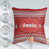 Custom Name Classic White Minimal Knit Texture Seamless Pattern Square Filled Cushion Throw Pillow Sofa Bed Home Decor Zip Washable UK Made