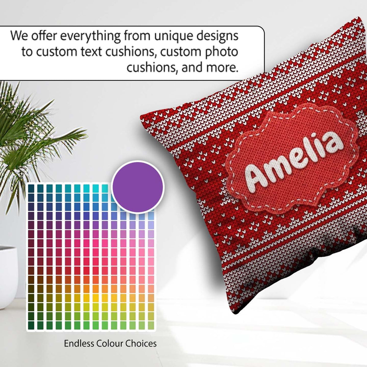 Custom Name Classic White Minimal Knit Texture Seamless Pattern Square Filled Cushion Throw Pillow Sofa Bed Home Decor Zip Washable UK Made