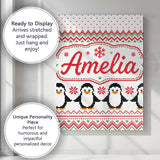 Personalised Name White Red Green Nordic Custom  Unique Gift Idea Elegant Feature Canvas Wall Art Print Decor Picture Ready to Hang