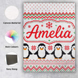 Personalised Name White Red Green Nordic Custom  Unique Gift Idea Elegant Feature Canvas Wall Art Print Decor Picture Ready to Hang