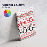Personalised Name White Red Green Nordic Custom  Unique Gift Idea Elegant Feature Canvas Wall Art Print Decor Picture Ready to Hang