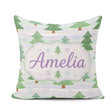 Custom Name Pastel Christmas Snowflake Winter Landscape Seamless Square Filled Cushion Throw Pillow Sofa Bed Home Decor Zip Washable UK Made