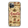 Vintage Christmas Children Tree Holiday Festive Custom Name Protective Phone Case Mobile Cover Durable Everyday Smartphone Shock Resistant