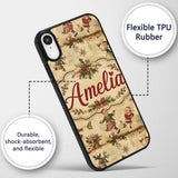 Vintage Christmas Children Tree Holiday Festive Custom Name Protective Phone Case Mobile Cover Durable Everyday Smartphone Shock Resistant