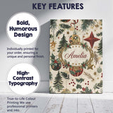 Personalised Name Christmas Ornament Star Custom  Unique Gift Idea Elegant Feature Canvas Wall Art Print Decor Picture Ready to Hang