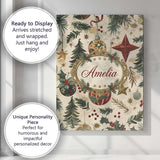 Personalised Name Christmas Ornament Star Custom  Unique Gift Idea Elegant Feature Canvas Wall Art Print Decor Picture Ready to Hang