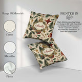 Custom Name Christmas Ornament Star Pine Branch Festive Seamless Square Filled Cushion Throw Pillow Sofa Bed Home Decor Zip Washable UK Made