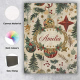 Personalised Name Christmas Ornament Star Custom  Unique Gift Idea Elegant Feature Canvas Wall Art Print Decor Picture Ready to Hang