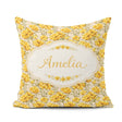 Custom Name Yellow Poppy Floral Seamless Botanical Garden Design Square Filled Cushion Throw Pillow Sofa Bed Home Decor Zip Washable UK Made
