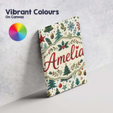 Personalised Name Scandinavian Christmas Custom  Unique Gift Idea Elegant Feature Canvas Wall Art Print Decor Picture Ready to Hang