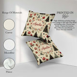 Custom Name Modern Christmas Ornament Snowflake Festive Seamless Square Filled Cushion Throw Pillow Sofa Bed Home Decor Zip Washable UK Made