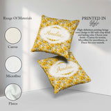 Custom Name Yellow Poppy Floral Seamless Botanical Garden Design Square Filled Cushion Throw Pillow Sofa Bed Home Decor Zip Washable UK Made