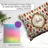 Custom Name Bauble Ornament Star Holiday Seamless Pattern Lovely Square Filled Cushion Throw Pillow Sofa Bed Home Decor Zip Washable UK Made