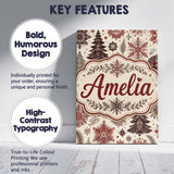 Personalised Name Classic Christmas Snowflake Custom Unique Gift Idea Modern Room Accent Canvas Wall Art Print Decor Picture Ready to Hang
