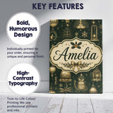 Personalised Name Luxury Christmas Gold Custom  Modern Room Accent Elegant Feature Canvas Wall Art Print Decor Picture Ready to Hang