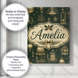 Personalised Name Luxury Christmas Gold Custom  Modern Room Accent Elegant Feature Canvas Wall Art Print Decor Picture Ready to Hang