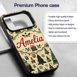 Scandinavian Christmas Tree Star Ornament Nordic Custom Name Protective Phone Case Mobile Cover Durable Everyday Smartphone Shock Resistant