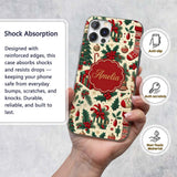 Christmas Holly Gift Stocking Candy Cane Festive Custom Name Protective Phone Case Mobile Cover Durable Everyday Smartphone Shock Resistant