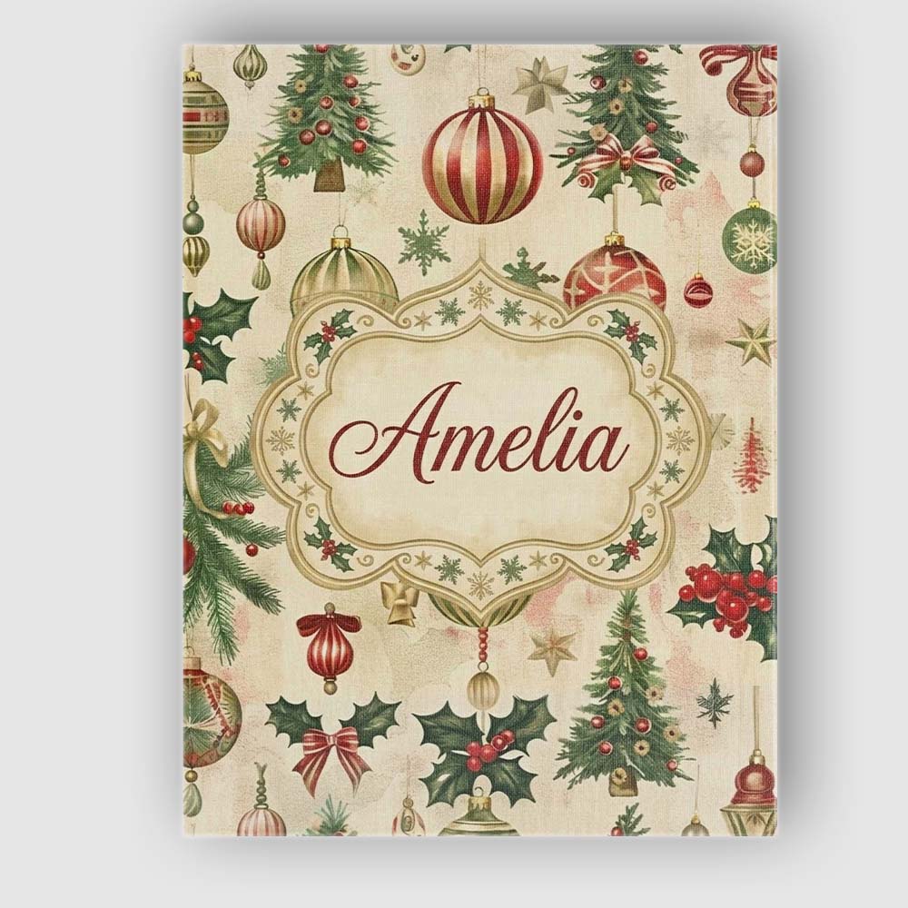 Personalised Name Classic Hanging Christmas Custom  Bespoke Interior Contemporary Canvas Wall Art Print Decor Picture Ready to Hang