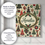 Personalised Name Luxury Christmas Tree Custom  Modern Room Accent Elegant Feature Canvas Wall Art Print Decor Picture Ready to Hang