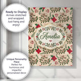 Personalised Name Festive Christmas Mistletoe Custom Unique Gift Idea Modern Room Accent Canvas Wall Art Print Decor Picture Ready to Hang