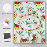 Personalised Name Watercolor Christmas Custom  Modern Room Accent Elegant Feature Canvas Wall Art Print Decor Picture Ready to Hang