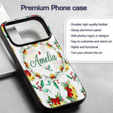 Watercolor Christmas Bells Holly Berry Festive Custom Name Protective Phone Case Mobile Cover Durable Everyday Smartphone Shock Resistant