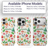 Colorful Christmas Ornament Holly Star Festive Custom Name Protective Phone Case Mobile Cover Durable Everyday Smartphone Shock Resistant