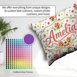 Custom Name Candy Cane Lollipop Sweet Christmas Seamless Pattern Square Filled Cushion Throw Pillow Sofa Bed Home Decor Zip Washable UK Made