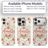 Cute Candy Cane Lollipop Sweet Christmas Seamless Custom Name Protective Phone Case Mobile Cover Durable Everyday Smartphone Shock Resistant