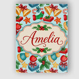 Personalised Name Bright Christmas Custom  Stylish Home Interior Unique Gift Idea Canvas Wall Art Print Decor Picture Ready to Hang